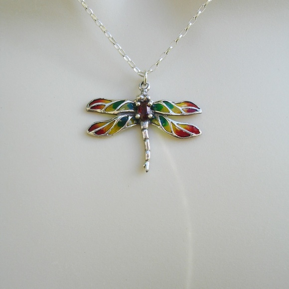 Multicolor - Quirklets Handpainted Clay Dragonfly Pendant Necklace 29 main image 1